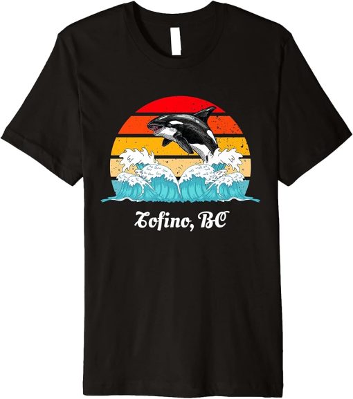 Vintage Tofino BC Distressed Orca Killer Whale Art Premium T-Shirt