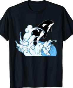 Whale Lover Animal Ocean Killer Whale Waves Orca T-Shirt