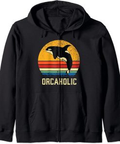 Retro Orca Whale Shirt Killer Whale Shirt | Orca Puns Zip Hoodie