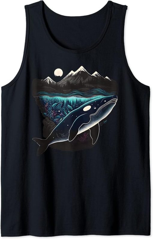 Colourful mystical orca whale watching dolphin pottwhale orca whale Tank Top