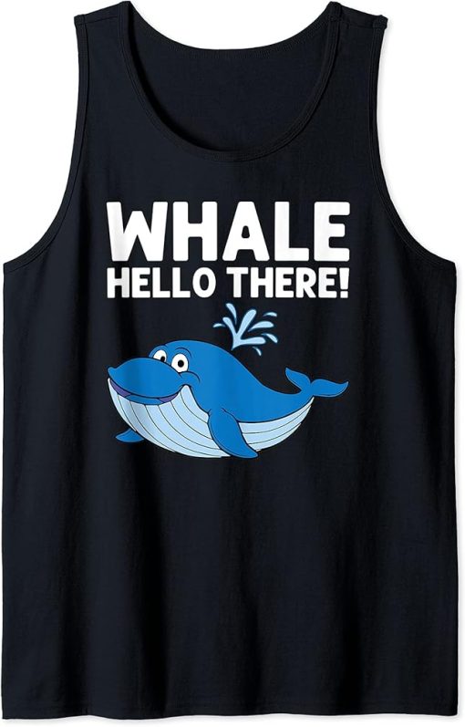 Funny Whale Art For Men Women Orca Narwhal Blue Whales Tank Top